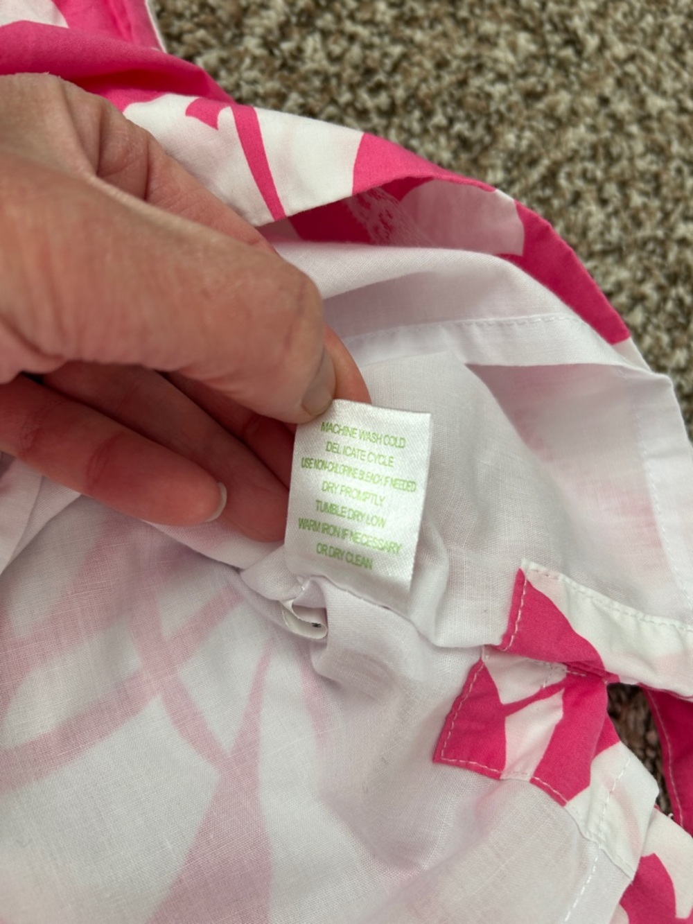 Lilly Pulitzer Pink and White Floral Sleeveless Tropical Shift Dress- Girls 6 - Picture 7 of 8